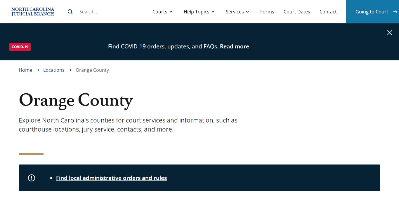 Orange County | North Carolina Judicial Branch - NCcourts