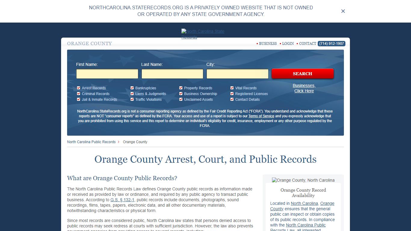 Orange County Arrest, Court, and Public Records